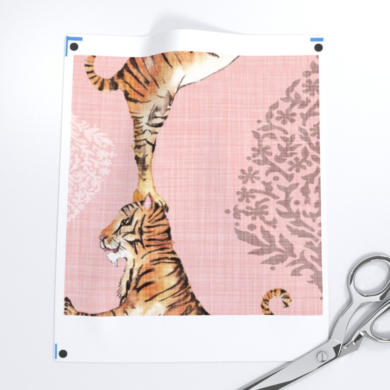 Pink Paisley Tiger Bohemian India Pale Damask Water Color Animal Print Custom Removable Wallpaper by Spoonflower Peel & Stick Wallpaper 2FT Wide